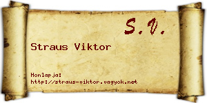 Straus Viktor névjegykártya